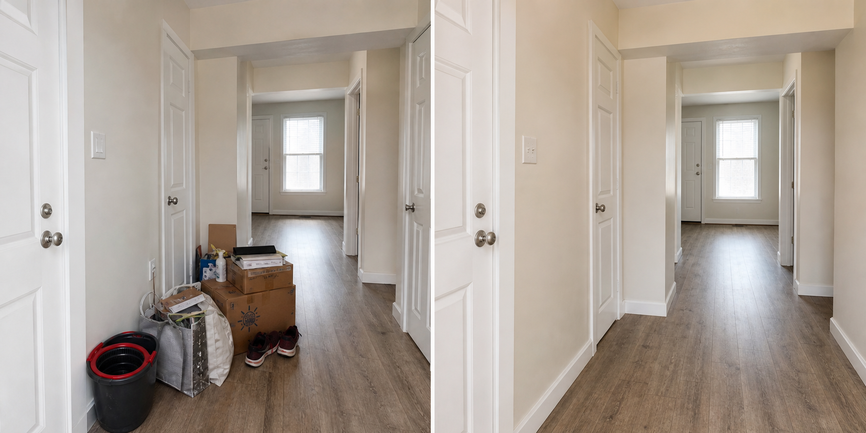 Property manager turnover entryway cleanup example
